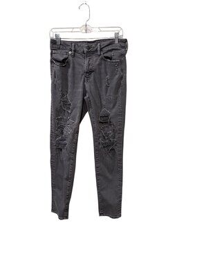 American Eagle Distressed Gray Skinny Jeans Womens Size 6 Regular Mid-Rise Casua
